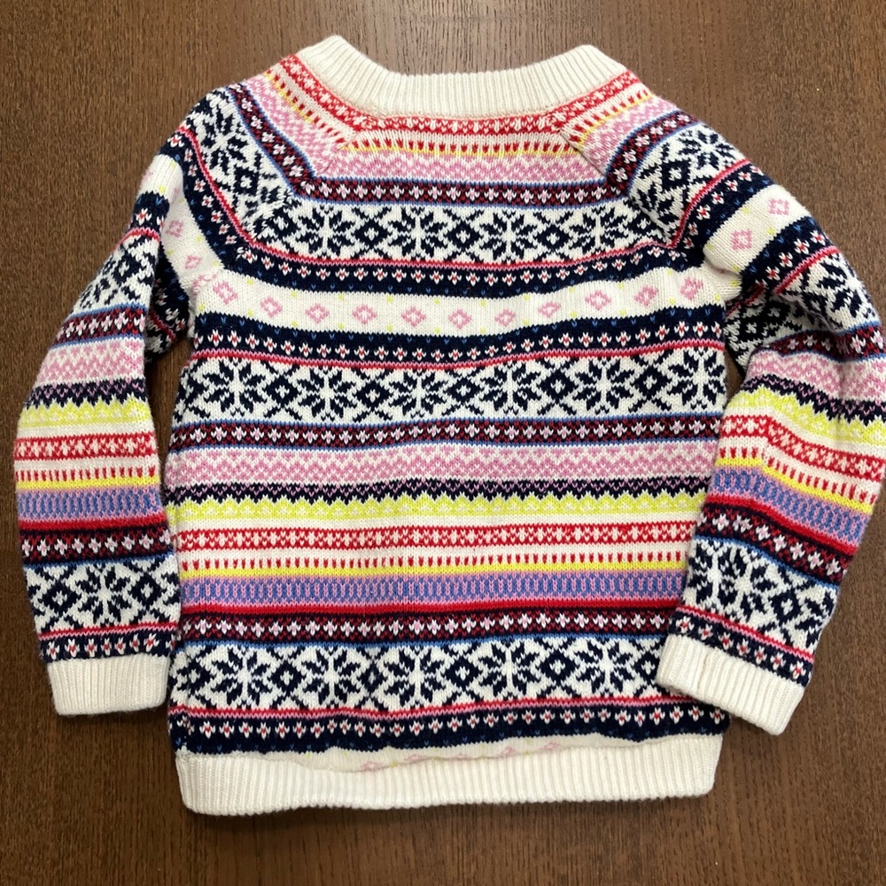 Old Navy Snowflake Fair Isle Colorful Stripe Patterned Soft Warm Winter Sweater